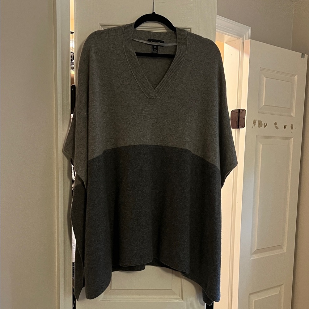 Halogen Two-Tone Gray Poncho